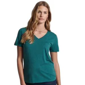 V-hals t-shirt van biologisch katoen voor dames Superdry image-0