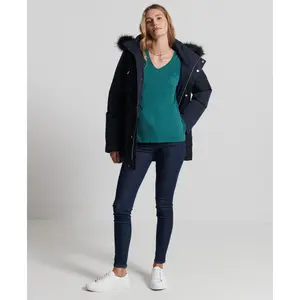 V-hals t-shirt van biologisch katoen voor dames Superdry image-1