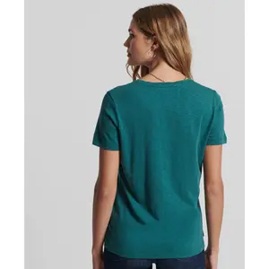 V-hals t-shirt van biologisch katoen voor dames Superdry image-2