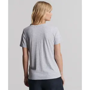 Dames t-shirt met v-hals en borstzakje Superdry image-2