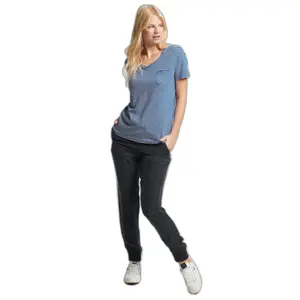 Organic cotton t-shirt with v-neck and chest pocket for girls Superdry image-1