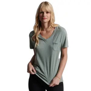 V-hals t-shirt van biologisch katoen voor dames Superdry image-0