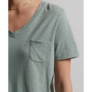 V-hals t-shirt van biologisch katoen voor dames Superdry image-2