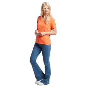 Organic cotton t-shirt with v-neck and chest pocket for girls Superdry image-1