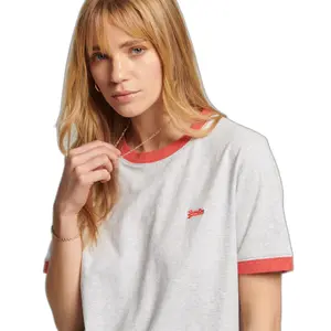 Contrasting t-shirt organic cotton girl Superdry Vintage Logo image-0