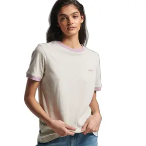 Contrasting t-shirt organic cotton girl Superdry Vintage Logo image-1