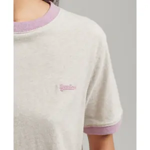 Contrasting t-shirt organic cotton girl Superdry Vintage Logo image-2