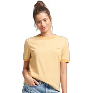 Contrasting t-shirt organic cotton girl Superdry Vintage Logo image-0