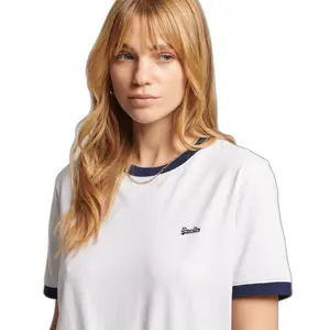 Contrasting t-shirt organic cotton girl Superdry Vintage Logo image-0