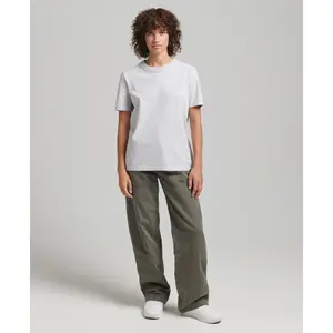 Organic cotton embroidered T-shirt for girls Superdry Vintage Logo image-3