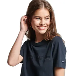 Girl's mottled T-shirt Superdry Vintage Logo Corporate image-0