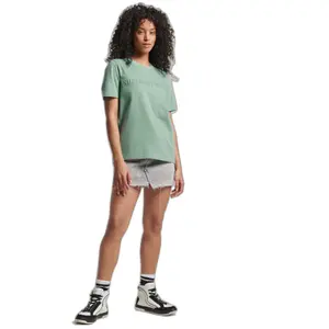 Girl's mottled T-shirt Superdry Vintage Logo Corporate image-1