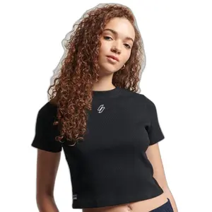 Enganliegendes kurzes T-Shirt aus Bio-Baumwolle, Frau Superdry Essential image-1