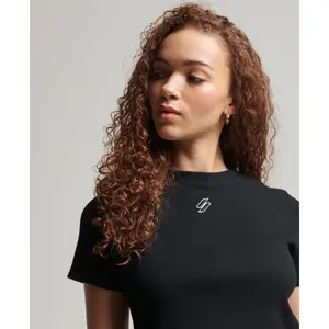 Enganliegendes kurzes T-Shirt aus Bio-Baumwolle, Frau Superdry Essential image-2