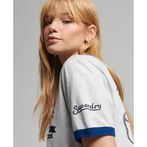 T-shirt with contrasting border girl Superdry Vintage Athletic image-3