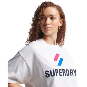Gerades T-Shirt Frau Superdry Code Stacked image-2