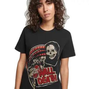 Girl's rhinestone T-shirt Superdry Vintage Crossing Lines image-0