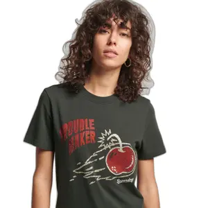 Girl's rhinestone T-shirt Superdry Vintage Crossing Lines image-0