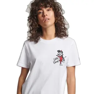 Girl's rhinestone T-shirt Superdry Vintage Crossing Lines image-0