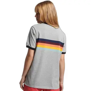 Girl's striped T-shirt with contrasting edges Superdry Vintage Cali image-1