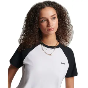 T-shirt van biologisch katoen voor vrouwen Superdry Vintage baseball image-2