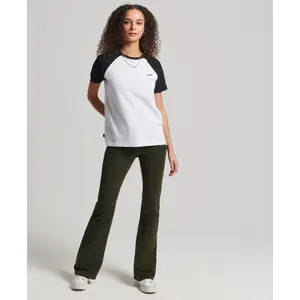 T-shirt van biologisch katoen voor vrouwen Superdry Vintage baseball image-0