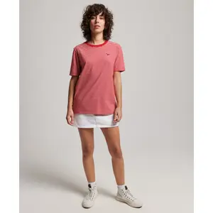 Gestreiftes besticktes T-Shirt Frau Superdry Vintage Logo image-0