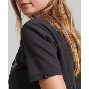 Floral T-shirt with girl inscription Superdry image-2