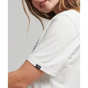 Floral T-shirt with girl inscription Superdry image-2