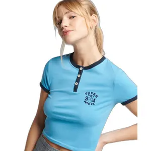 Girl's contrasting border T-shirt Superdry Vintage Tiny image-0