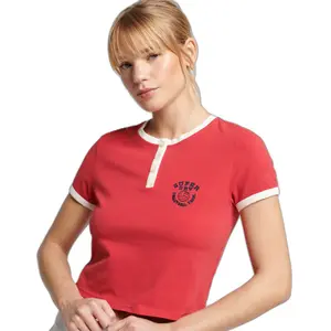 Girl's contrasting border T-shirt Superdry Vintage Tiny image-0