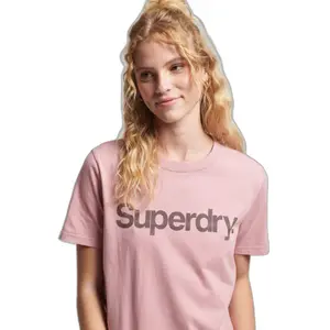 Organic cotton t-shirt girl Superdry Core Logo 80s image-1