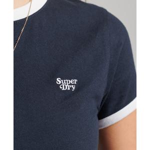 T-shirt court with contrasting edges organic cotton girl Superdry image-3