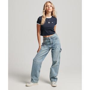 T-shirt court with contrasting edges organic cotton girl Superdry image-1