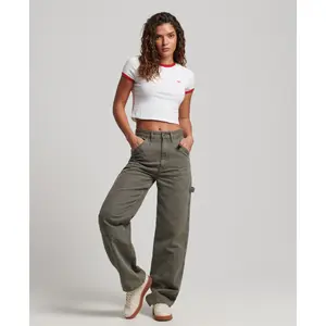 T-shirt court with contrasting edges organic cotton girl Superdry image-3