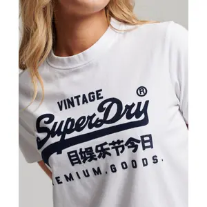Camiseta de mujer de algodón orgánico Superdry Vintage Logo Scripted Coll image-2