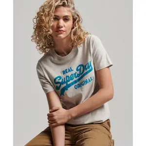 T-Shirt coll Bio-Baumwolle Frau Superdry intage Logo Scripted image-2