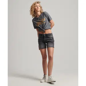 T-Shirt coll Bio-Baumwolle Frau Superdry intage Logo Scripted image-1