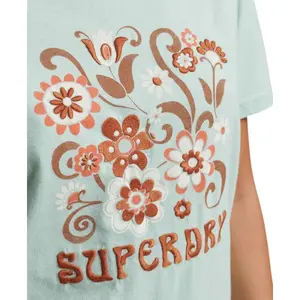 Girl's floral T-shirt Superdry Brand Mark image-1