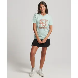 Girl's floral T-shirt Superdry Brand Mark image-3