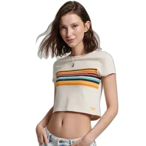 T-shirt court striped girl Superdry Vintage image-0