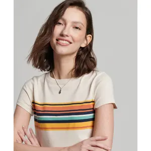 T-shirt court striped girl Superdry Vintage image-3