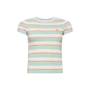 T-shirt curta às riscas para mulher Superdry Vintage image-0