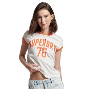 T-shirt with contrasting border girl Superdry Vintage Athletic image-0
