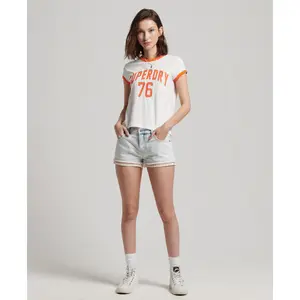 T-shirt with contrasting border girl Superdry Vintage Athletic image-3