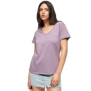 T-shirt col V brodé et flammé femme Superdry image-0