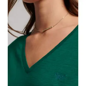 Girl's embroidered and flamed v-neck T-shirt Superdry image-2