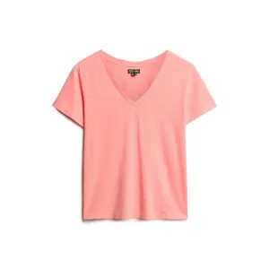 w1011181a-2ws-camiseta-de-mujer-con-cuello-en-v-bordado-superdry-slub-rosa-ambar-melocoton