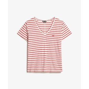 Camiseta de mezcla con logo bordado y cuello en V para mujer Superdry image-5