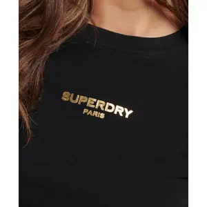 Camiseta entallada con motivo femenino Superdry Sport Luxe image-4